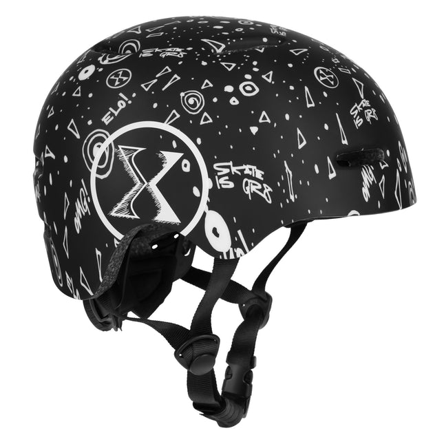 Skate Helmet, Black, S (52-56 cm), Lightweight, Ventilated