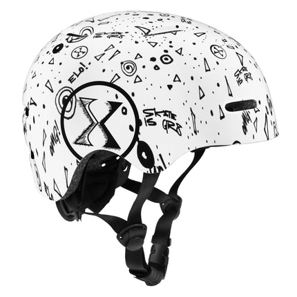 Skate Helmet, White, M (55-58cm), Lightweight, 10 Vents