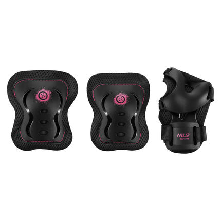 Skate Protective Gear Set, Wrist Elbow Knee, Pink L