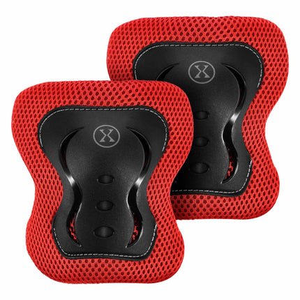 Skate Protective Gear Set, Wrist Elbow Knee, Red L