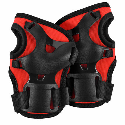 Skate Protective Gear Set, Wrist Elbow Knee, Red L