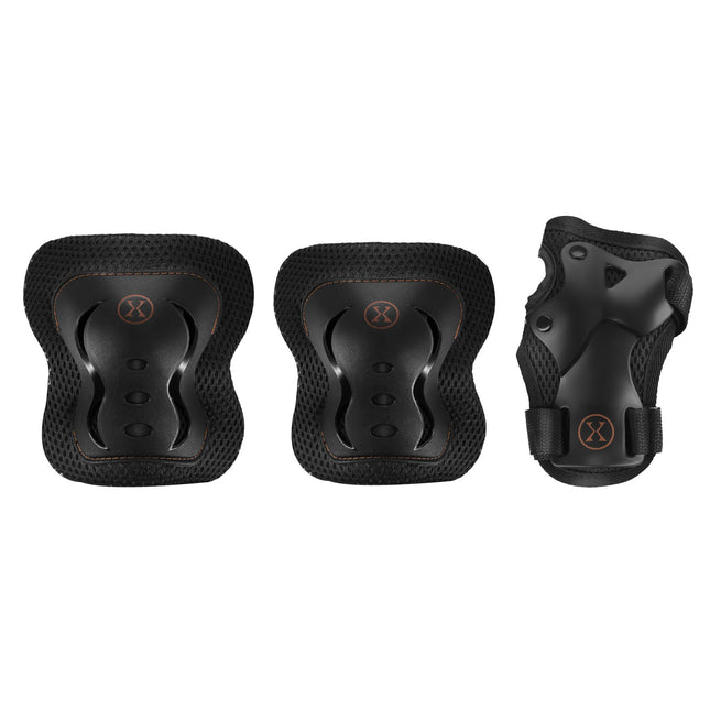 Skate Protective Gear Set, Wrist Elbow Knee, XL, Gold