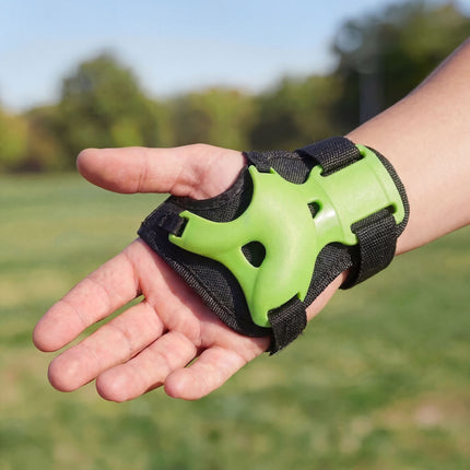 Skate Protective Pad Set, Wrist Elbow Knee, Green S
