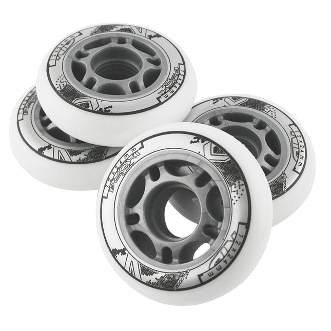 Skateboard Wheels 72x24mm 82A White (Set of 4)