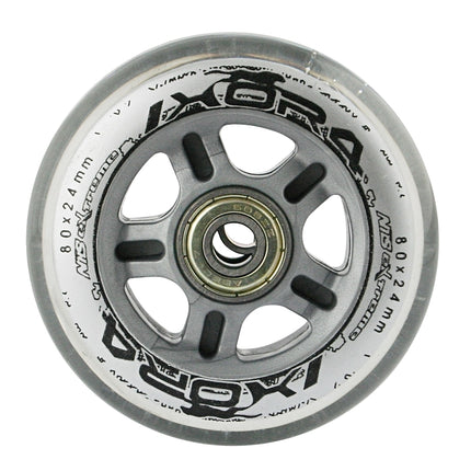 Skateboard Wheels 80x24mm, Transparent, ABEC-7 Bearings Set