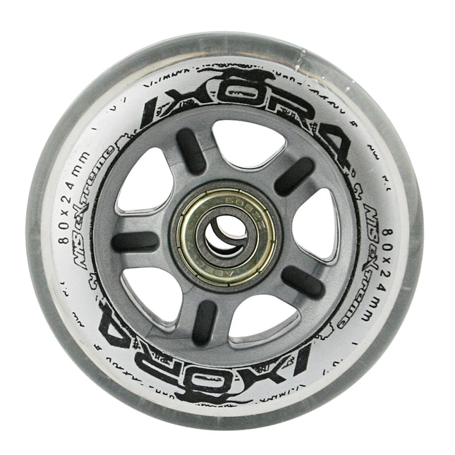 Skateboard Wheels 80x24mm, Transparent, ABEC-7 Bearings Set