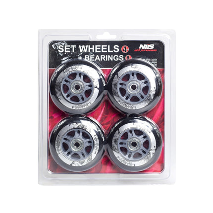 Skateboard Wheels 90x24 82A & ABEC-9 Bearings Set