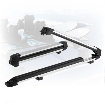 Ski And Snowboard Roof Rack, Lockable, 2-Pack Aluminum