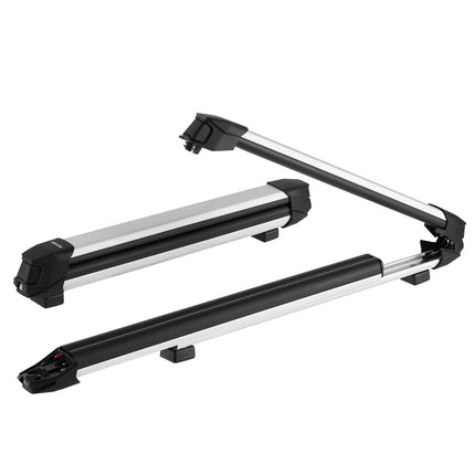 Ski And Snowboard Roof Rack, Lockable, 2-Pack Aluminum