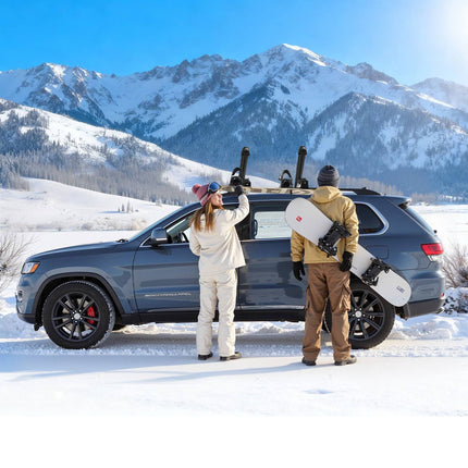 Ski and Snowboard Roof Rack, 2-Pack Locking, 6 Skis