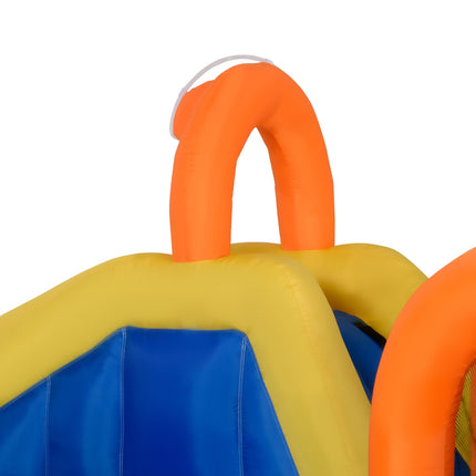 Inflatable water park with slide, tunnel and climbing wall for children 3-8 years