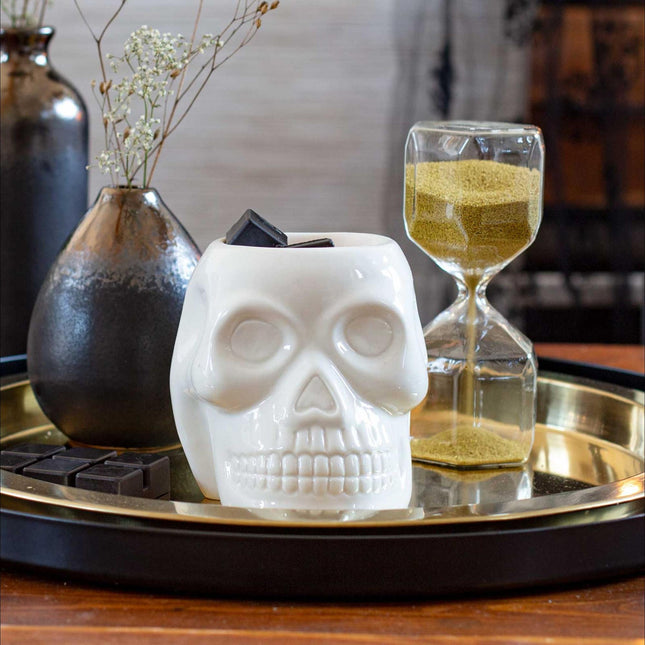 Skull Tealight Fragrance Lamp, Ceramic Aroma Diffuser