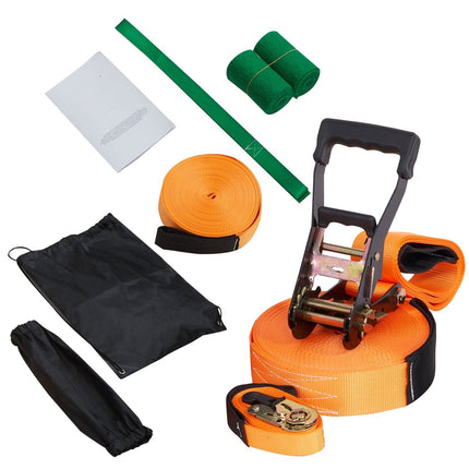 Slackline Kit, 60 ft Training Line, Tree Protectors, Bag