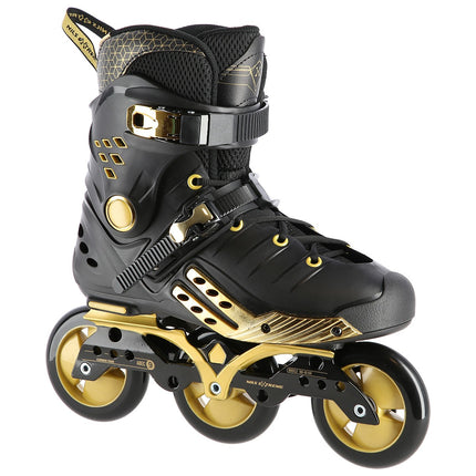 Slalom In-Line Skates, Black-Gold, Size 36