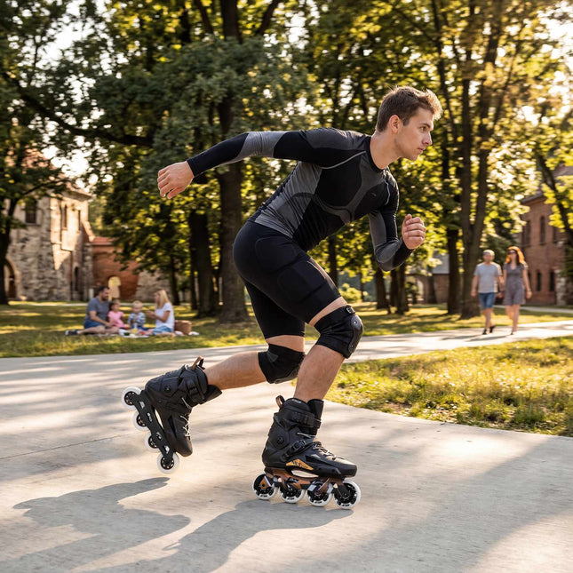 Slalom Inline Skates, Black, Size 40, 80mm Wheels