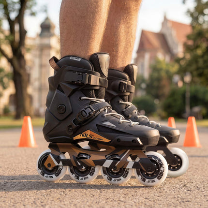 Slalom Inline Skates, Black, Size 45, 80mm