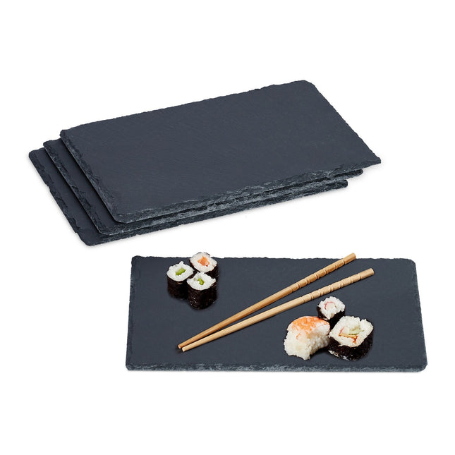 Slate Serving Plates Set of 4, 26x16 cm