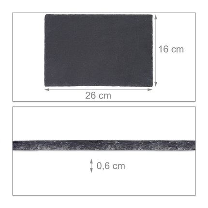 Slate Serving Plates Set of 4, 26x16 cm