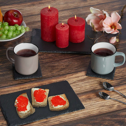 Slate Serving Plates Set of 4, 26x16 cm