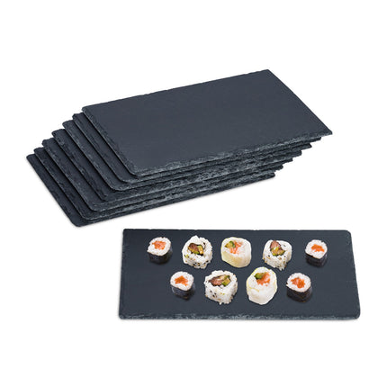 Slate Serving Plates Set of 8, 26x16 cm