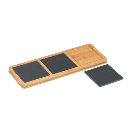 Slate and Bamboo Appetizer Serving Board, 3-Piece