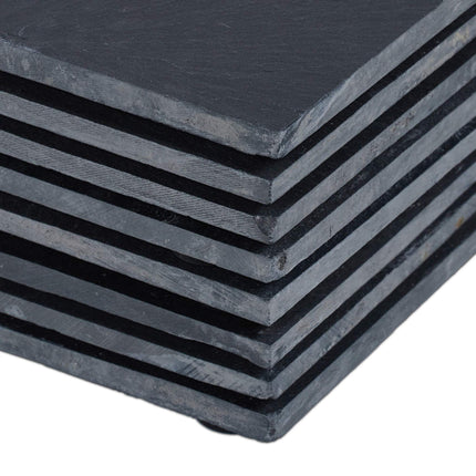 Slate coasters, 8 pcs, bamboo box