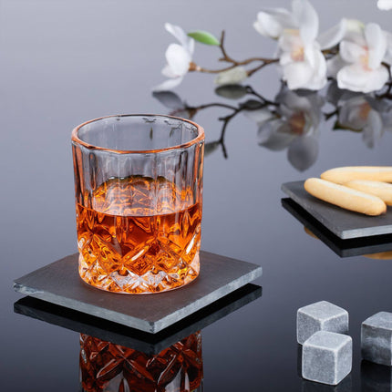 Slate coasters, 8 pcs, bamboo box