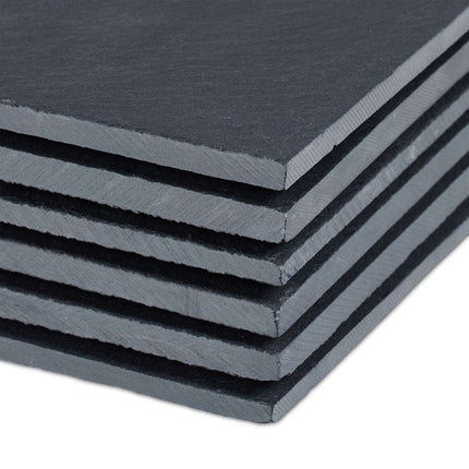 Slate plate rectangular set of 6