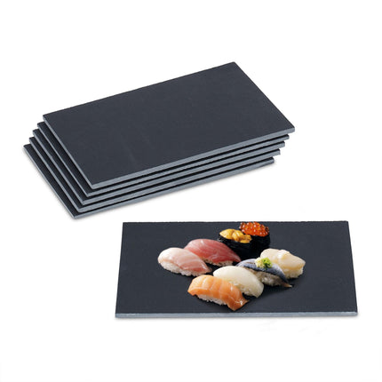 Slate plate rectangular set of 6