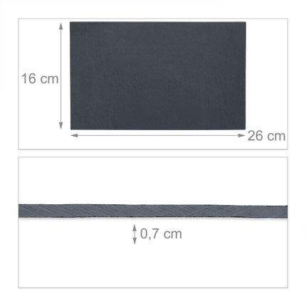 Slate plate rectangular set of 6
