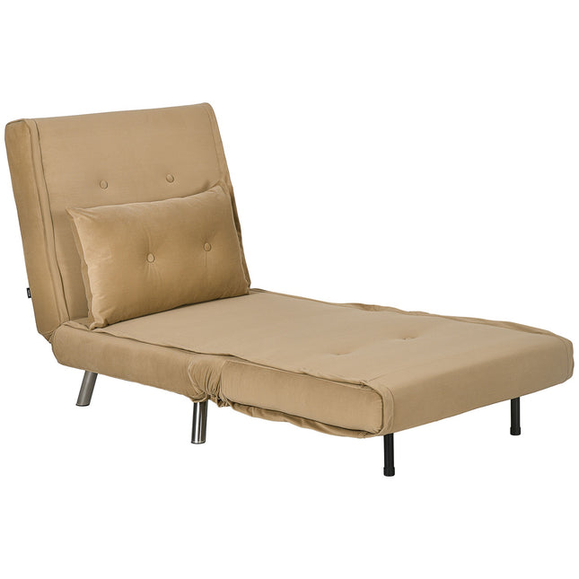 Folding velvet sofa bed, Upholstered Brown 77x88x83cm