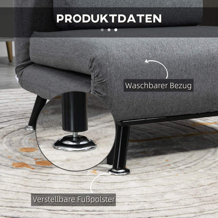 Folding sleeping chair with adjustable backrest, dark grey