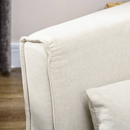Folding daybed - adjustable, linen, cream white