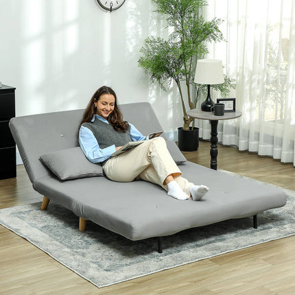 Slaapstoel, opklapbed met bedfunctie, lendenkussen, opklapbare relaxstoel met fluwelen look, verstelbare rugleuning, draagvermogen tot 250 kg, voor woonkamer grijs Aosom