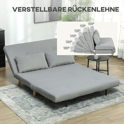 Slaapstoel, opklapbed met bedfunctie, lendenkussen, opklapbare relaxstoel met fluwelen look, verstelbare rugleuning, draagvermogen tot 250 kg, voor woonkamer grijs Aosom