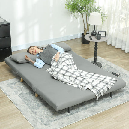 Slaapstoel, opklapbed met bedfunctie, lendenkussen, opklapbare relaxstoel met fluwelen look, verstelbare rugleuning, draagvermogen tot 250 kg, voor woonkamer grijs Aosom