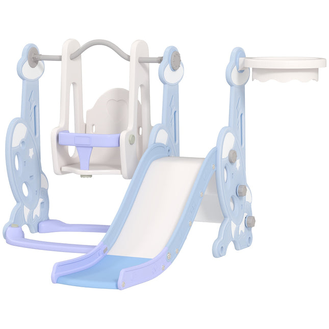 4-in-1 children's slide with swing, arch and climbing frame