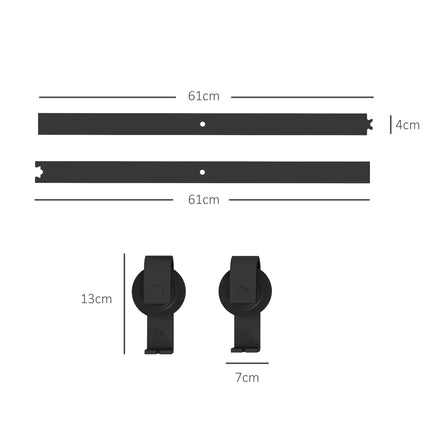 Sliding Door Hardware Kit, 122 cm Carbon Steel, Black
