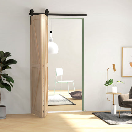 Sliding Door Hardware Kit, 122 cm Carbon Steel, Black