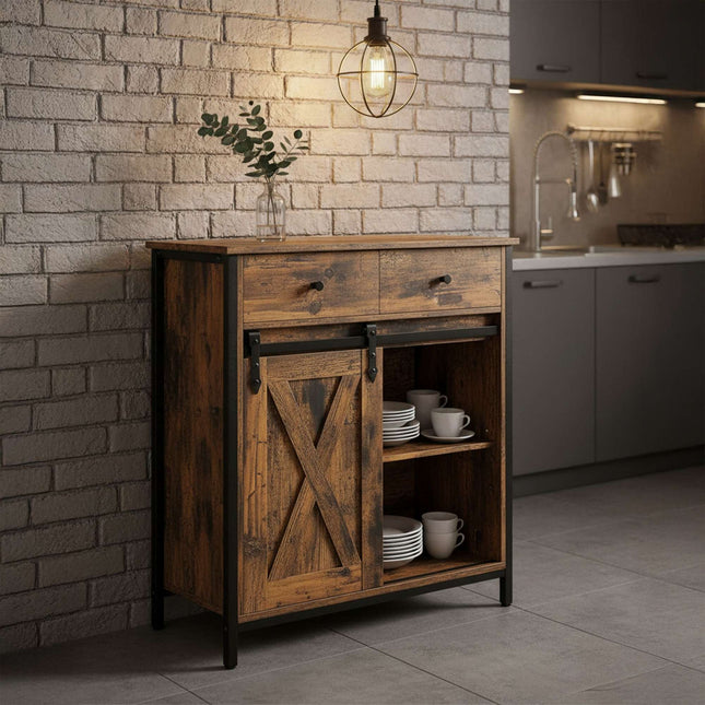 Sliding Door Sideboard – Rustic Design, Space-Saving Storage
