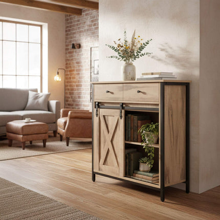 Sliding Door Sideboard – Rustic, Space-Saving Cabinet