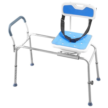 Sliding Tub Transfer Bench, Swivel Seat, 400 lb Capacity