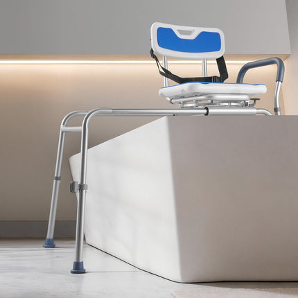 Sliding Tub Transfer Bench, Swivel Seat, 400 lb Capacity