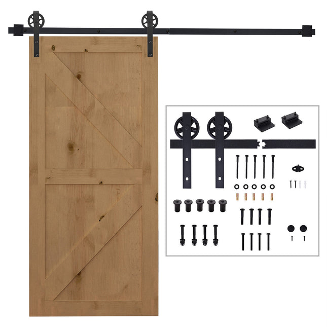 Sliding door hardware kit, black carbon steel, 200 cm rails