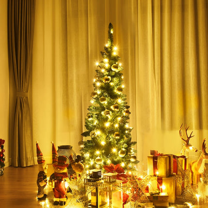 Slim 135cm Artificial Christmas Tree with LED Lights