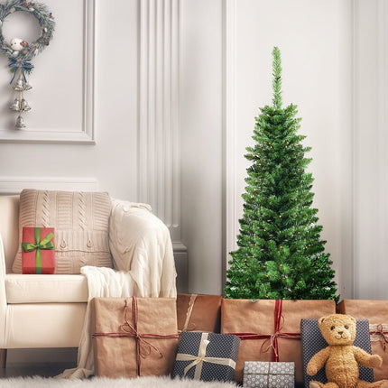Slim 135cm Artificial Christmas Tree with LED Lights