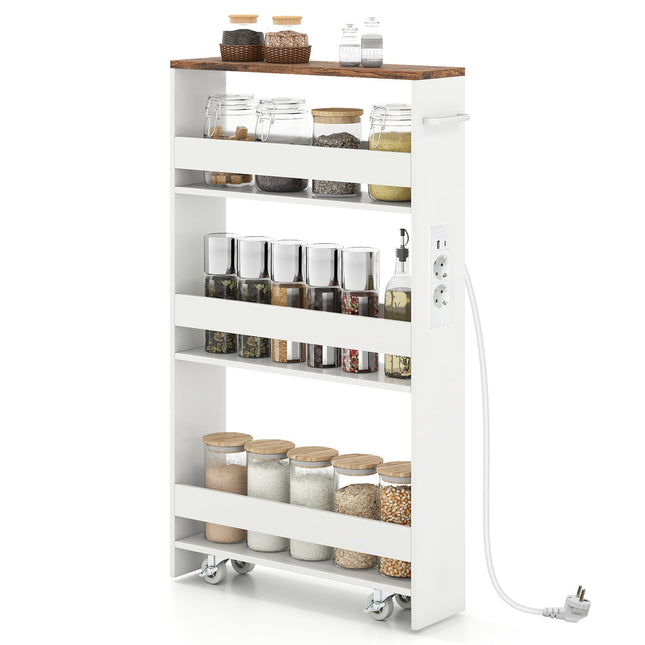Slanke rolwagen van 13 cm met oplaadstation