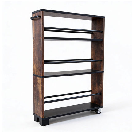 Slim 3-Tier Wood-Effect Trolley with Handle