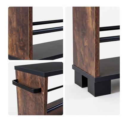 Slim 3-Tier Wood-Effect Trolley with Handle