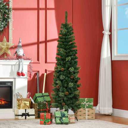 Slim Artificial Christmas Tree, 165 cm, Green, Indoor Use
